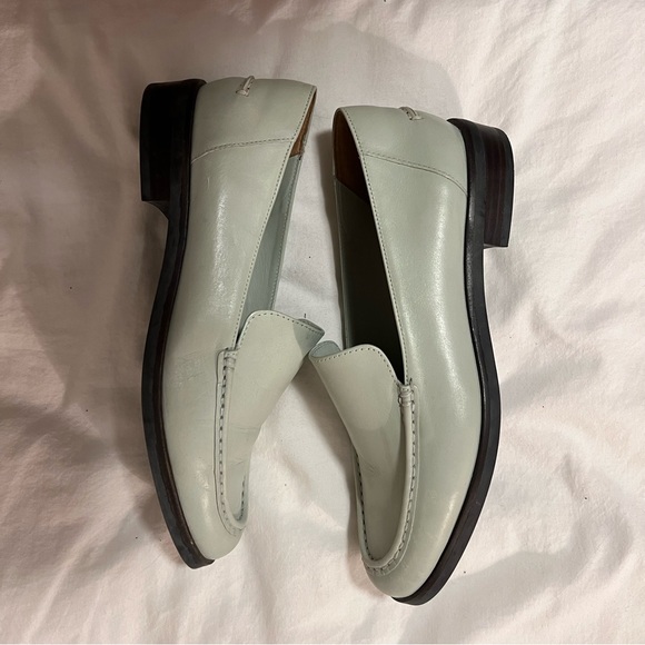 Everlane Seafoam Green Leather Loafers Size 9.5 - Picture 3 of 4
